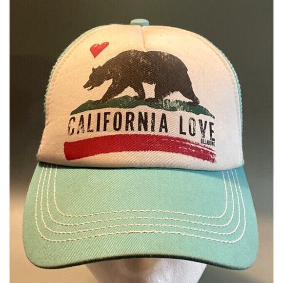 Billabong Snapback Hat Adult OS Blue White California Love Snapback Foam Trucker - Picture 1 of 7